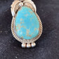 Native American Navajo Blue Turquoise Ring | Sterling Silver | Sz 9.5 | 668
