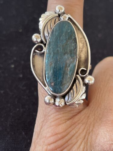 Navajo Blue Lapis Ring | Sterling Silver | Sz 10 | Authentic Native American Handmade | 01204