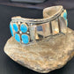 Navajo Sterling Silver Watch Cuff Bracelet | Blue Kingman Turquoise | Authentic Native American Men's Jewelry | 11932