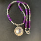 Navajo Purple Sugilite Pendant Necklace | Sterling Silver | Authentic Native American Handmade | 13844