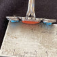 Navajo Kingman Turquoise & Coral Ring | Authentic Native American Sterling Silver | Multi-Stone | Sz 10 | 1292