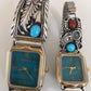 Navajo Sterling Silver Turquoise Coral Watch Set | His & Hers | Authentic Native American Handmade
