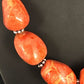 Navajo Apple Coral Sponge Bead Necklace | Sterling Silver | Authentic Native American Handmade | 22" | 8526