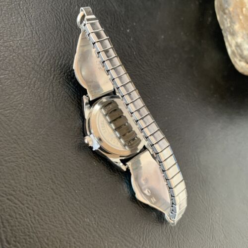 Authentic Native American Zuni Sterling Silver Watch Tips | Onyx, Coral, Turquoise Inlay | Women's | 11577