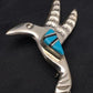 Navajo Hummingbird Inlay Pin | Turquoise | Sterling Silver | Authentic Native American Handmade | 2903