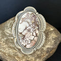 Adjustable Wild Horse Turquoise Ring | Sz 8 | Sterling Silver | Authentic Native American Handmade | 14318