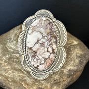 Adjustable Wild Horse Turquoise Ring | Sz 8 | Sterling Silver | Authentic Native American Handmade | 14318
