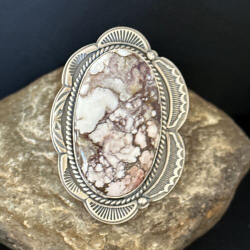 Adjustable Wild Horse Turquoise Ring | Sz 8 | Sterling Silver | Authentic Native American Handmade | 14318