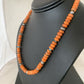 Southwestern Navajo Apple Coral Bead Necklace | Sponge Sterling Silver | Authentic Native American Handmade | 20" | 2043