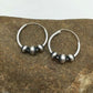 Navajo Sterling Silver Hoop Earrings | Authentic Native American Pearls | Handmade | 3108