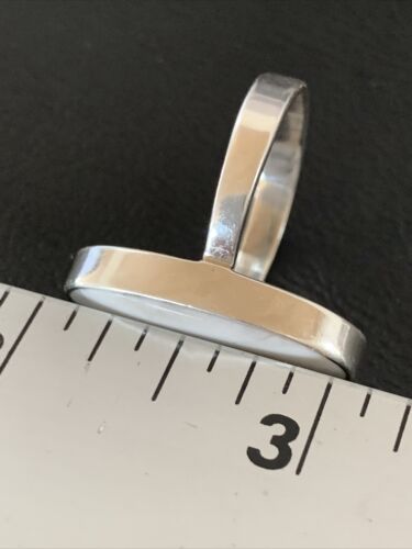 Navajo White Howlite Ring | Sterling Silver | Sz 10.5 | Authentic Native American Handmade | 11613
