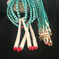 Men's Pueblo Santo Domingo 5-Strand Turquoise Coral Necklace | Sterling Silver | Native American Handmade | 8450
