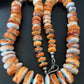 Navajo Orange Spiny Oyster & Turquoise Necklace | Sterling Silver | Authentic Native American | Graduated | 20" | 1504