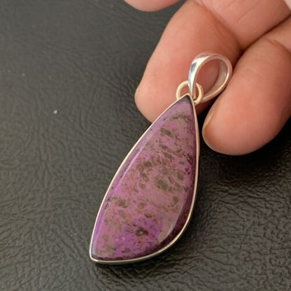 Navajo Purple Sugilite Pendant | Sterling Silver | 1.50" | Authentic Native American Handmade | 10935