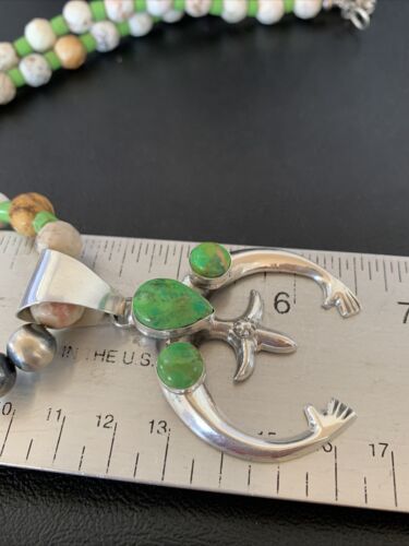 Navajo Green Turquoise Gaspeite Spiny Oyster Necklace NajaPendant | Sterling Silver | 22" | 10525