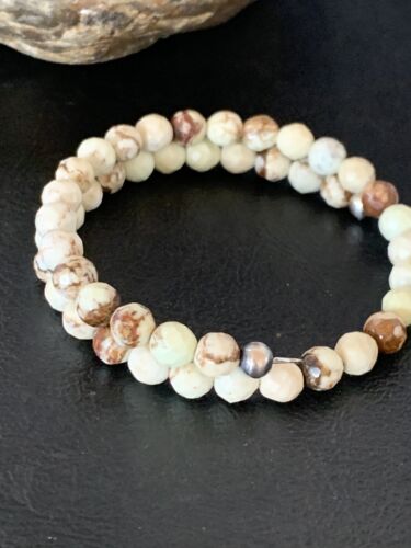 Navajo Wild Horse Turquoise Bead Bracelet | Stainless Steel | Authentic Native American Handmade | 12935