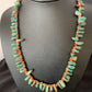 Navajo Green Turquoise & Red Spiny Oyster Necklace | Sterling Silver | Authentic Native American Handmade | 20" | 13221