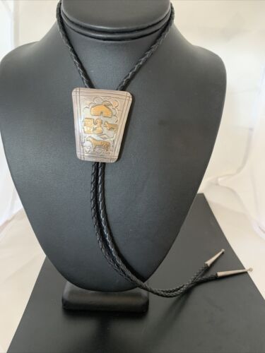 Vintage Navajo Horse Bolo Tie | Sterling Silver | Old Pawn Signed | Authentic Native American Handmade | 02020 - Masha USA