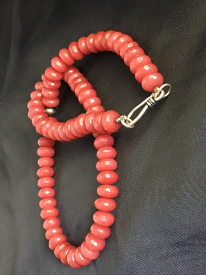 Navajo Graduated Red Jasper Necklace | Sterling Silver | Authentic Native American | 18" | 10249