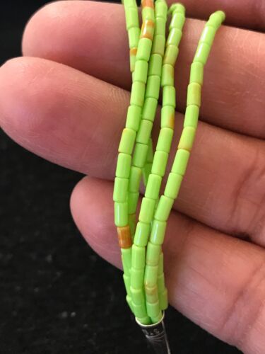 Navajo Green Stabilized Gaspeite Heishi Bracelet | Sterling Silver | 5 Strand | 7" | 13601