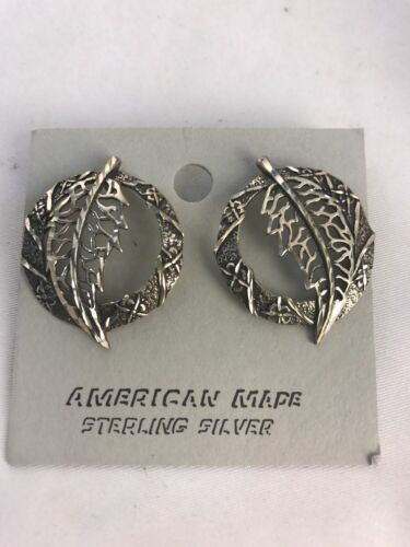 Handmade Sterling Silver Feather Earrings with Rare Diamond Cut | 1.24" | 3737 - Masha USA