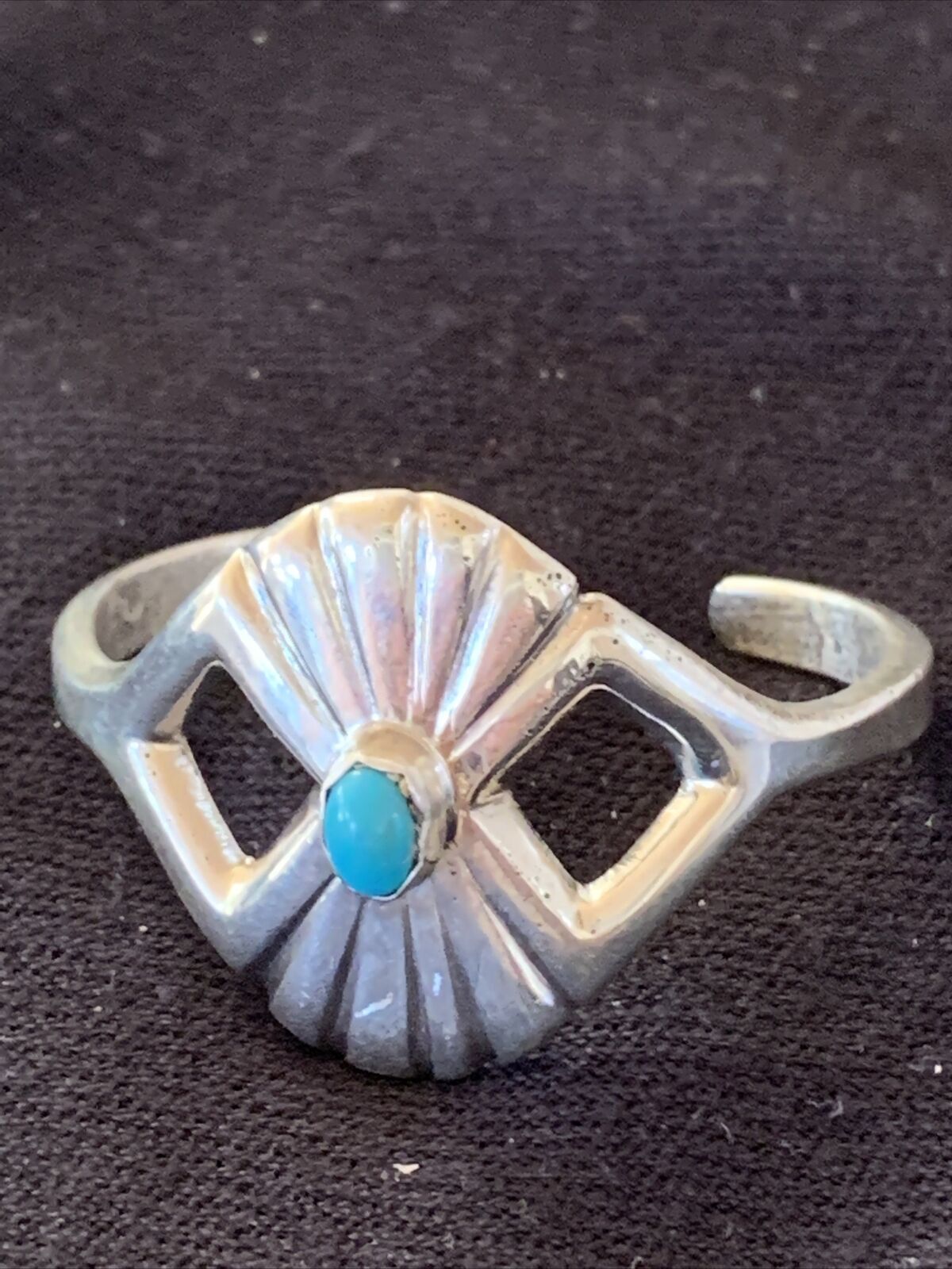 Native American Kids Navajo Blue Turquoise Bracelet | Sterling Silver | 1158