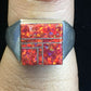 Navajo Men's Red Opal Inlay Ring | Sterling Silver | Sz 9.5 | Authentic Native American Handmade | 10104