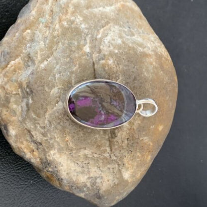 Navajo Purple Sugilite Pendant | Sterling Silver | 1.50" | Authentic Native American Handmade | 10933