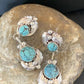 Handmade Navajo Spiderweb Turquoise Dangle Earrings | Sterling Silver Post | Authentic Native American | 1482