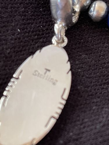 Navajo Purple Opal Pendant Lapis Necklace | Sterling Silver | Authentic Native American Handmade | 1305