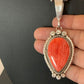 Navajo Spiny Oyster Pendant with Pearls | Sterling Silver Necklace | Authentic Native American Handmade | 4684
