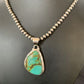 Men's Navajo Blue Spiderweb Turquoise Pendant Necklace | Sterling Silver | Authentic Native American Handmade | 10674