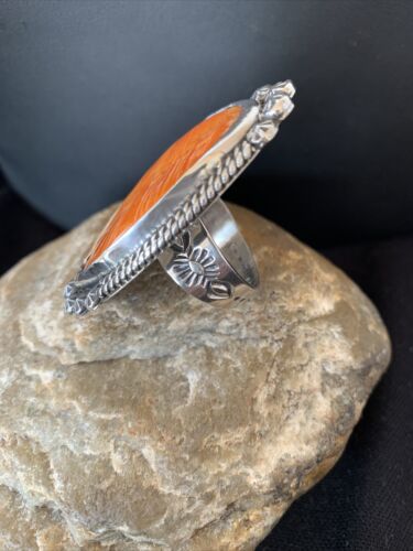 Southwestern Women's Navajo Spiny Oyster Ring | Sterling Silver | Sz 11.5 | Authentic Native American Handmade | 1000