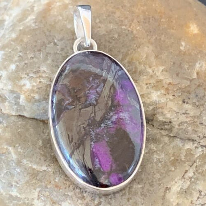 Navajo Purple Sugilite Pendant | Sterling Silver | 1.50" | Authentic Native American Handmade | 10933