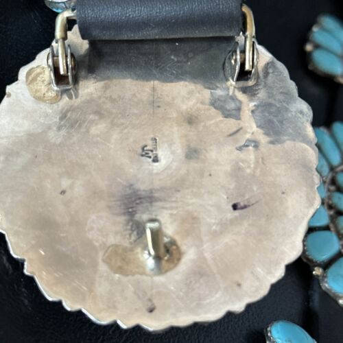 Navajo Blue Turquoise Concho Belt | Sterling Silver | Authentic Native American Handmade | 14539