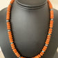 Southwestern Navajo Apple Coral Bead Necklace | Sponge Sterling Silver | Authentic Native American Handmade | 20" | 2043