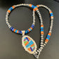 Navajo Spiny Oyster Turquoise Pendant Necklace | Sterling Silver | 21" | Authentic Native American Handmade | 11363
