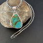 Men's Navajo Blue Spiderweb Turquoise Pendant Necklace | Sterling Silver | Authentic Native American Handmade | 10674
