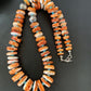 Navajo Orange Spiny Oyster & Turquoise Necklace | Sterling Silver | Authentic Native American | Graduated | 20" | 1504