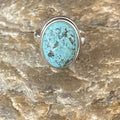 Navajo Spiderweb Blue Turquoise Ring | Sterling Silver | Sz 6.5 | Authentic Native American Handmade | 11443