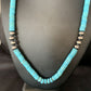 Southwestern Blue Turquoise Heishi Necklace | 8mm | 20" | Sterling Silver | 13935