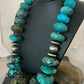 Men's Navajo Pearl Sterling Silver & Natural Blue Turquoise Graduated Necklace | Authentic Native American | 21"