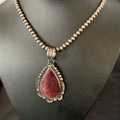 Navajo Purple Spiny Oyster Pendant Necklace | Sterling Silver | Authentic Native American Handmade | 11309