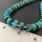 Navajo Turquoise Heishi Tube Bead Necklace | Sterling Silver | Authentic Native American Handmade | 22" | 11771
