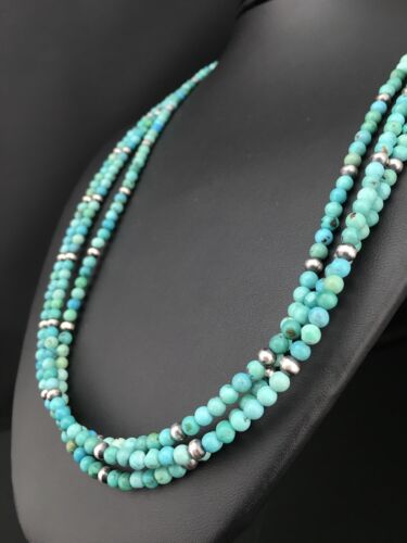 Southwestern 3-Strand Multi-Color Turquoise Necklace | Sterling Silver | 21" | 1097