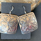 Native American Women's Dangle Earrings | Navajo Sterling Silver Stamped Handmade | 1658