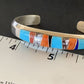Navajo White Buffalo Turquoise Spiny Opal Inlay Bracelet | Sterling Silver | Authentic Native American Handmade | 12239