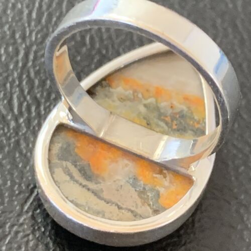 Navajo Yellow Bumble Bee Jasper Ring | Sterling Silver | Sz 8 | 11546