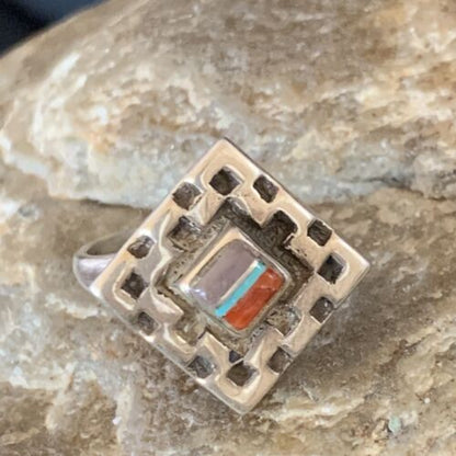 Native American Women's Navajo Sugilite Spiny Oyster Inlay Ring | Sz 6.5 | 13128