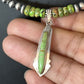 Navajo Green Turquoise Pendant Necklace | Sterling Silver | 22" | Authentic Native American Handmade | 14612